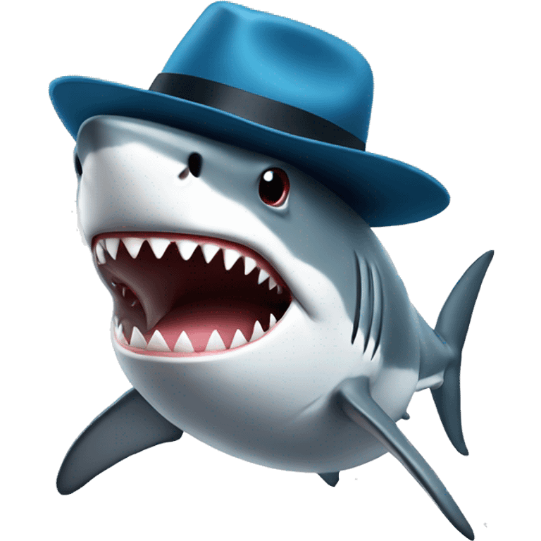 Shark with hat emoji