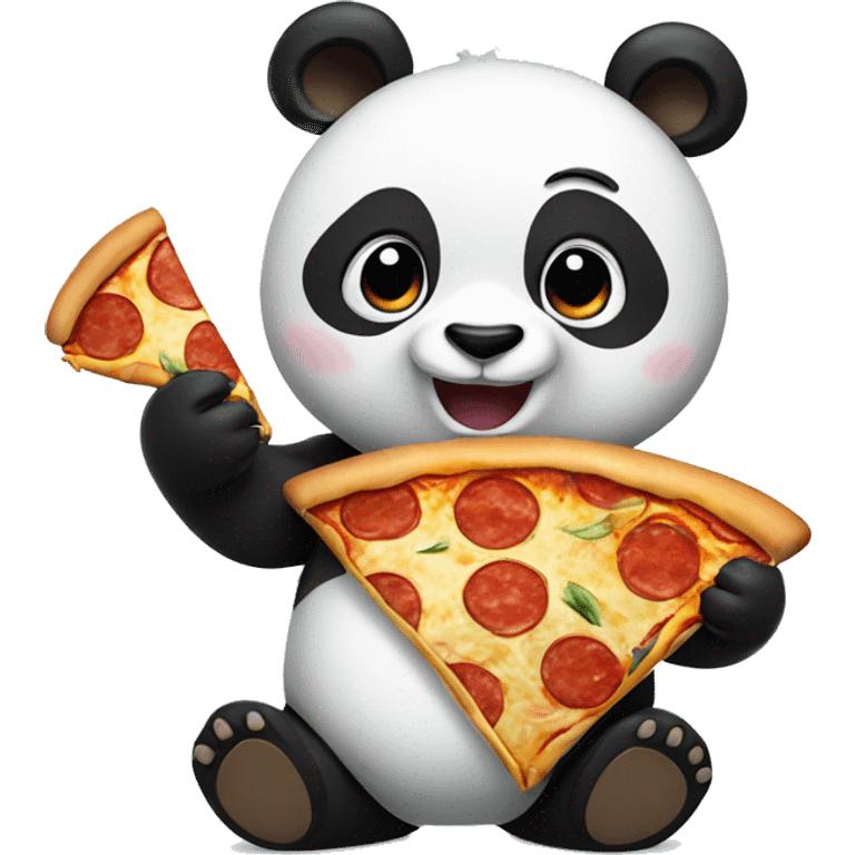 Panda holding pizza emoji