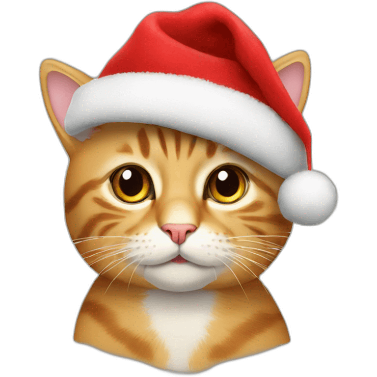 cat con gorro de navidad emoji