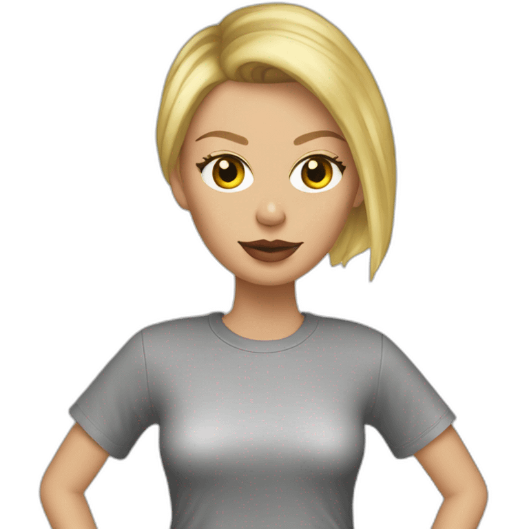 charlize theron realistic wearing t-shirt emoji