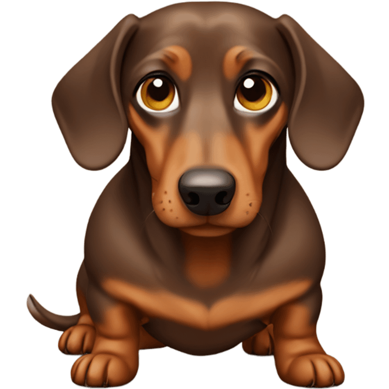 A overweight Brown dachshund  emoji