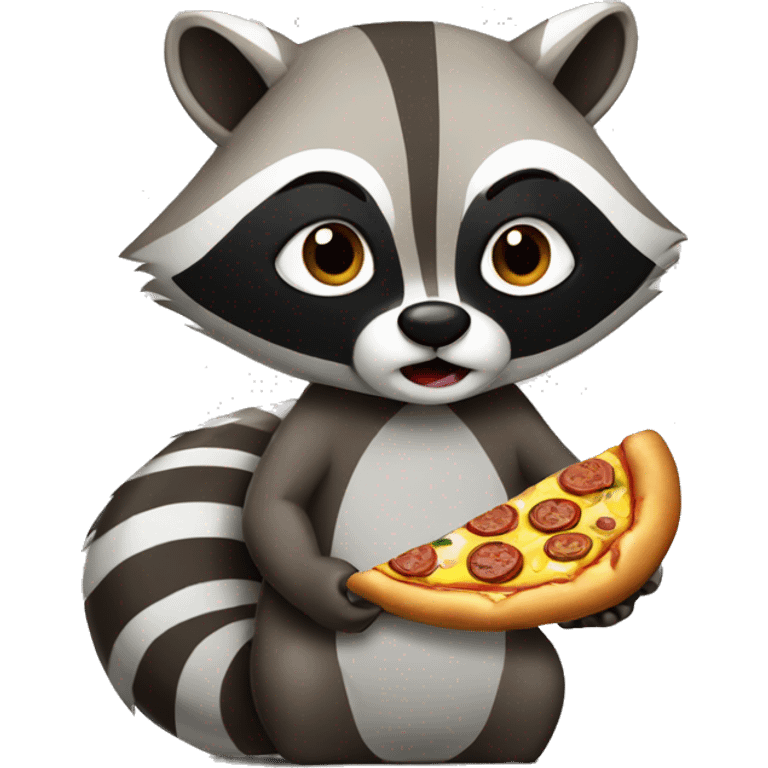 Raccoon eating pizza emoji