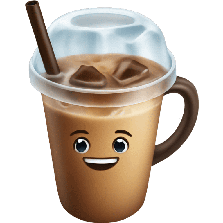 Iced coffee with ice cubes emoji