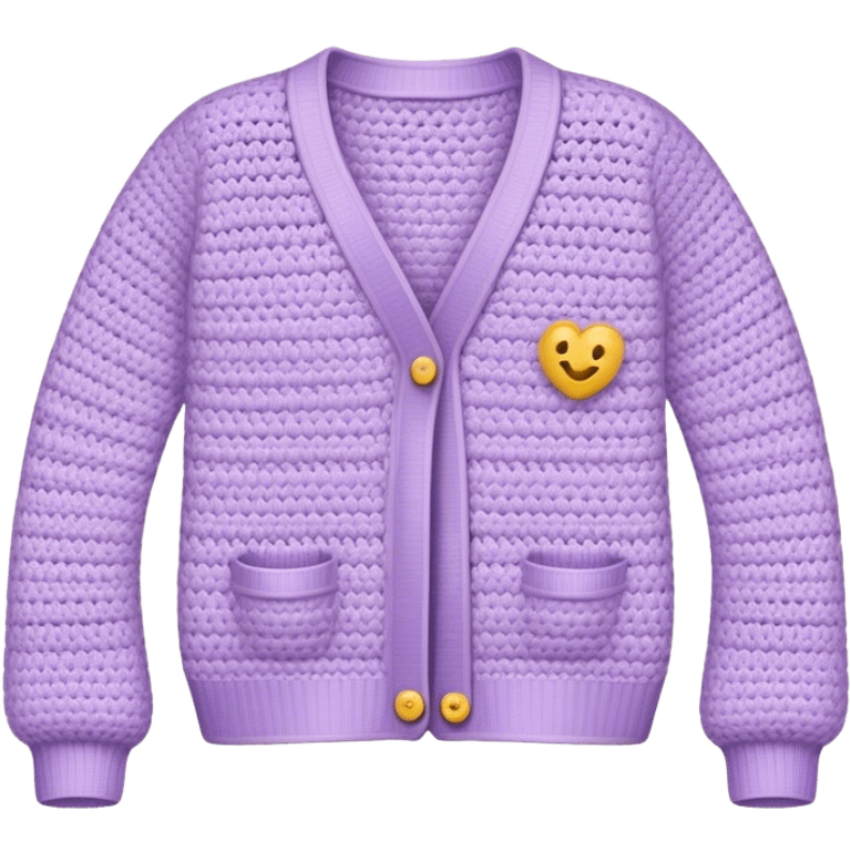 pastel purple crocheted cardigan emoji