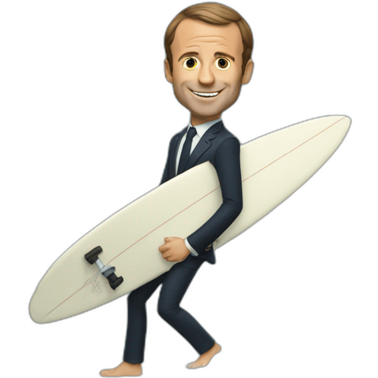 Macron qui fait du surf emoji