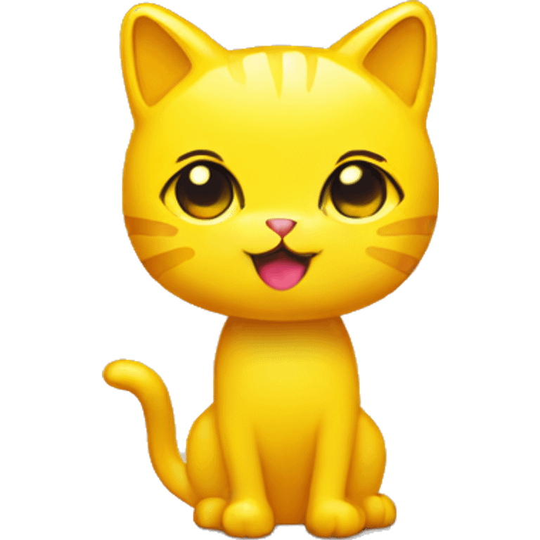 yellow Gummy cat standing emoji