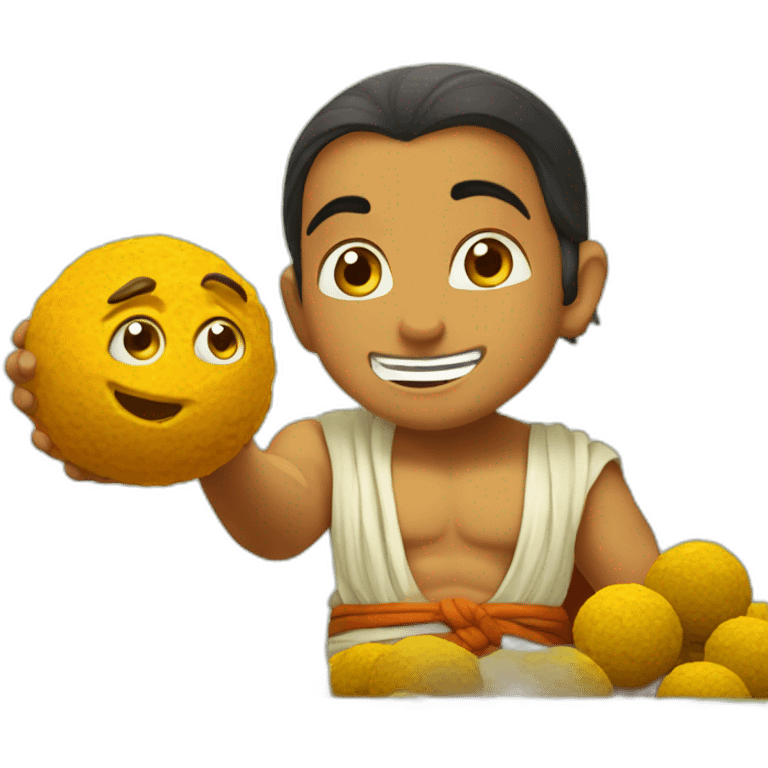 Chota bheem with laddoo emoji