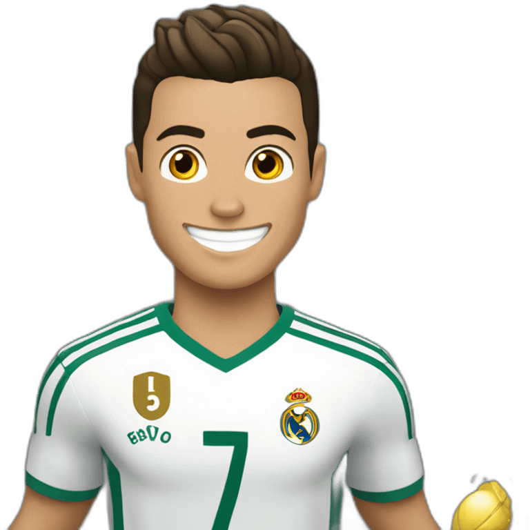 Cristiano Ronaldo qui fait la célébration siuuuu emoji