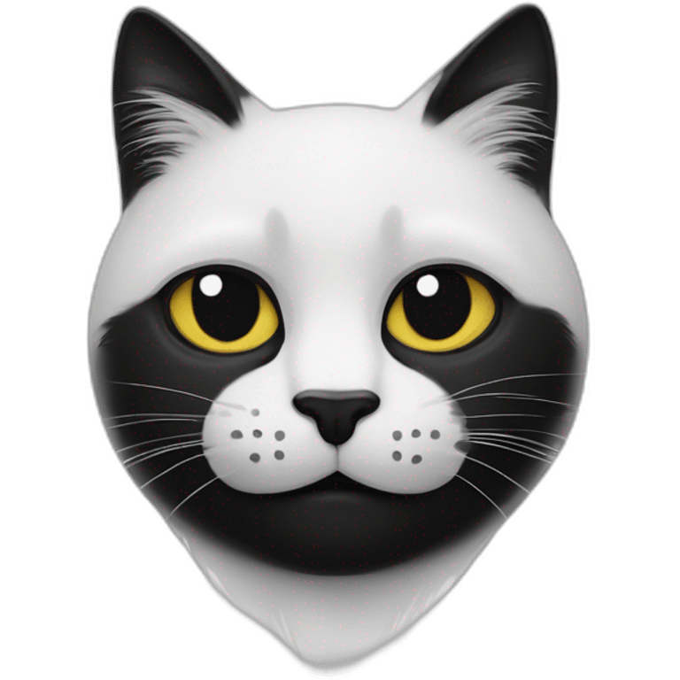 Chat noir et blanc avec tache noir sur le nez emoji