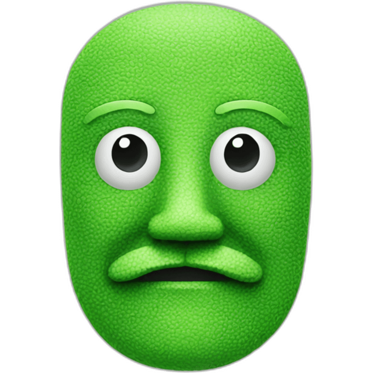 green faced man with scan lines and a moustache emoji