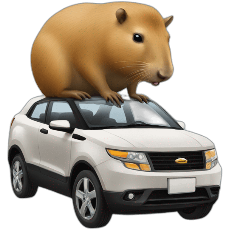 capybara eating a car emoji