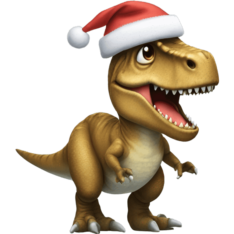 T-rex doing a christmas in winter  emoji