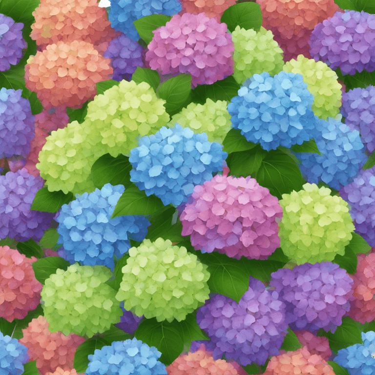 Big bouquet of different colored hydrangeas  emoji