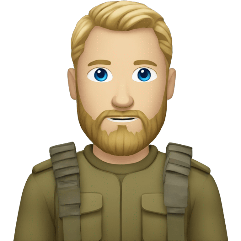 ukrainian military man with blonde with a beard and blue eyes who looks like ragnar lodbrok emoji