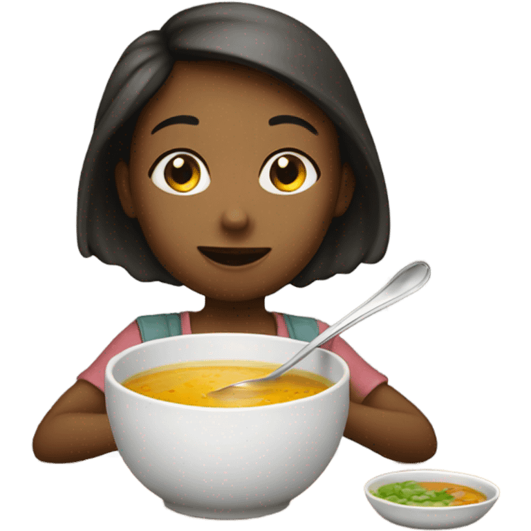 Girl eating soup emoji