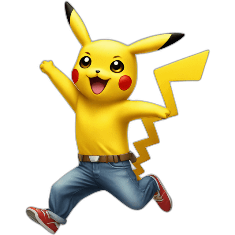 jumping Pikachu emoji