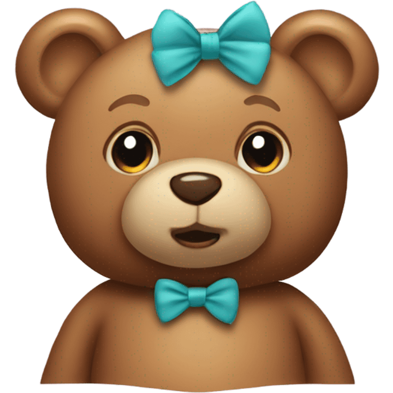 teddy bear with bow on head emoji