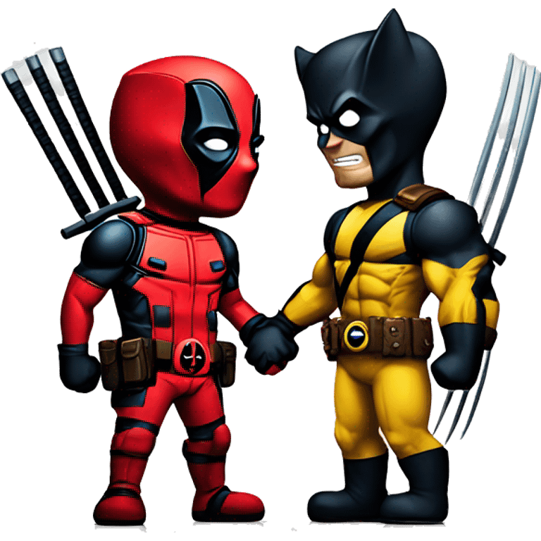 Deadpool and Wolverine holding hands emoji