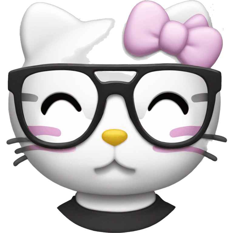 hello kitty with glasses  emoji