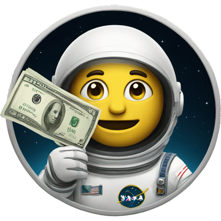 Astronaut holding a few dollars emoji