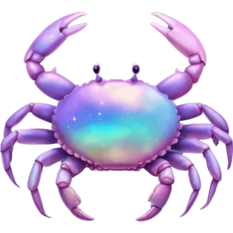 Realistic iridescent opalescent Celestial cancer Crab water dreamy astrology moon stars starry emoji