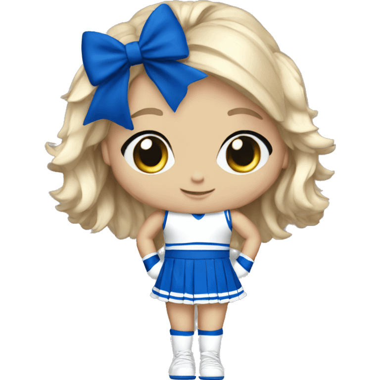 Blue and white cheerleader emoji