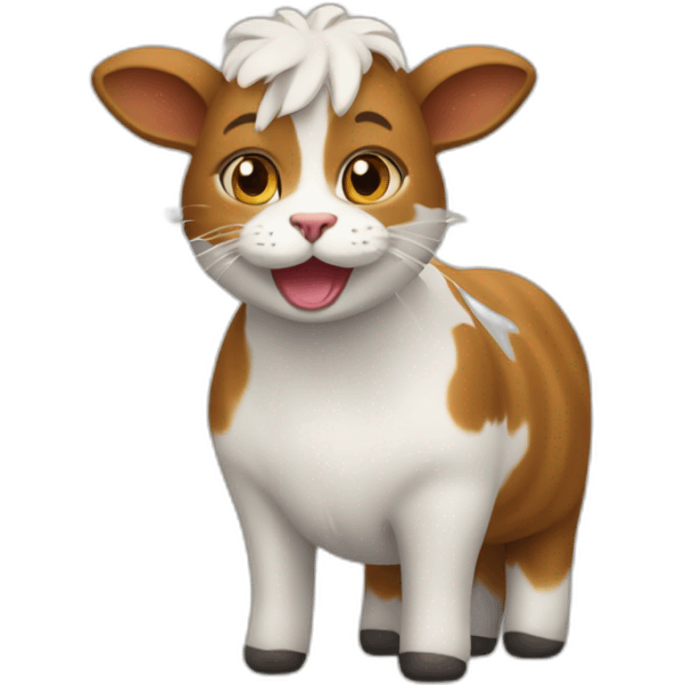 Un chat sur une vache emoji