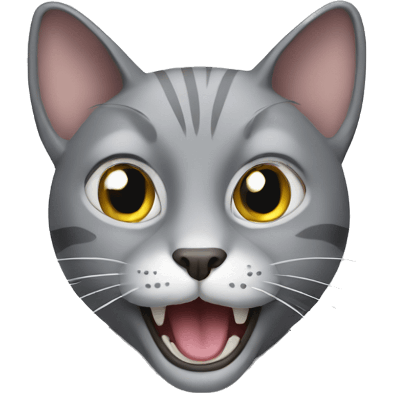 Crazy grey cat  emoji