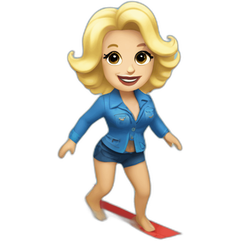 Dolly parton surfing emoji