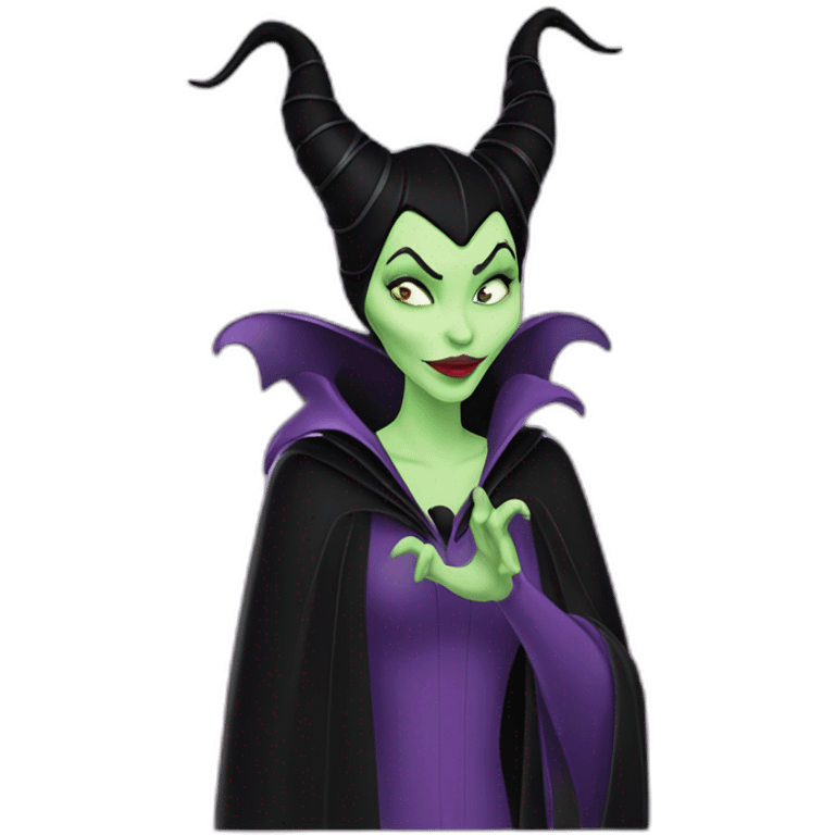 Maleficent sending a kiss with hand emoji