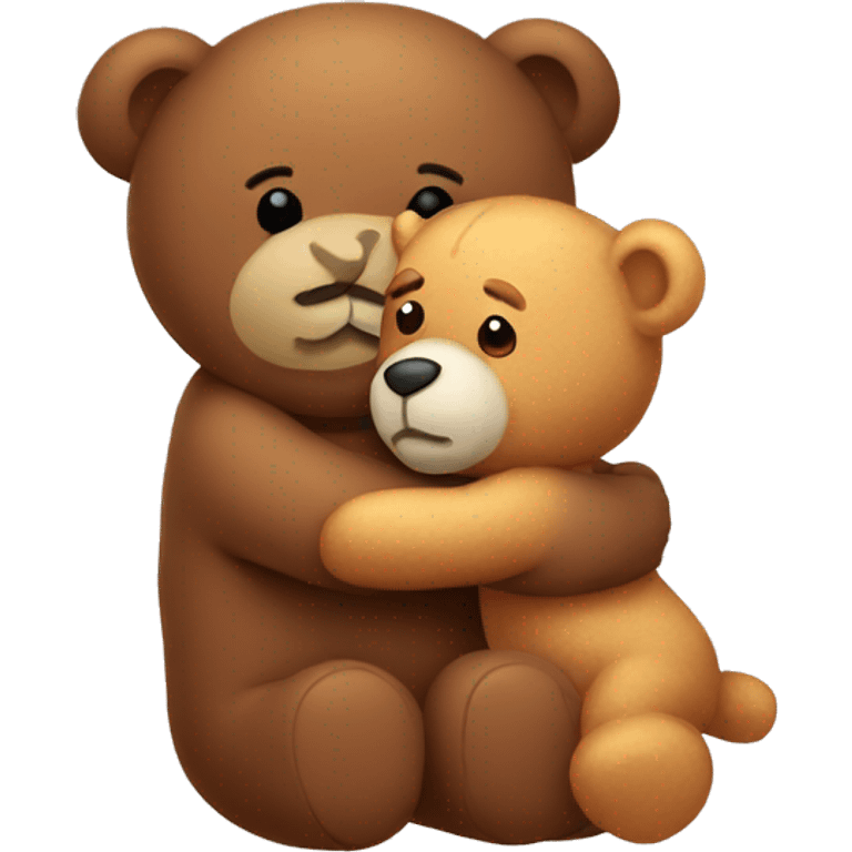 Teddy hugging another teddy emoji