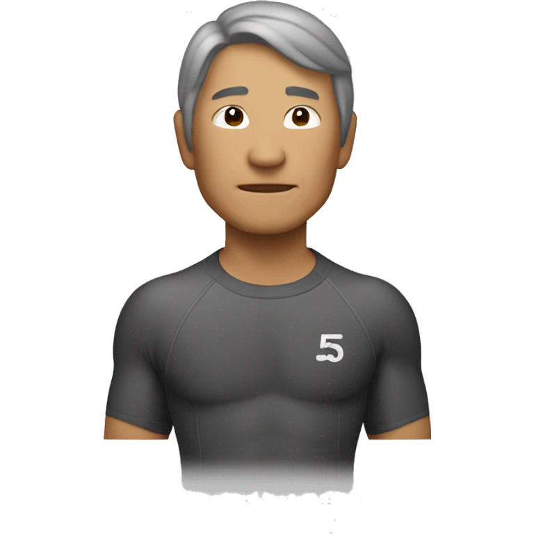 A 55 year old cool asian surfer   emoji