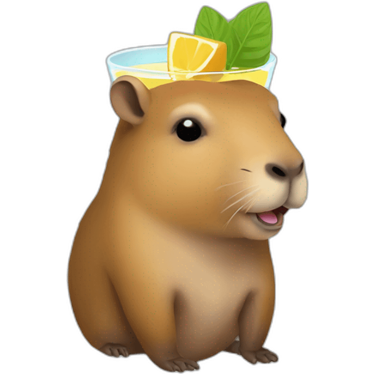 Capybara situ coktail emoji