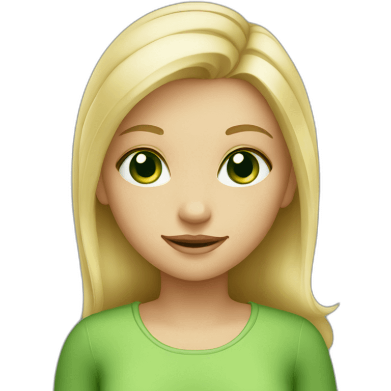 cute green eyed blonde girl emoji