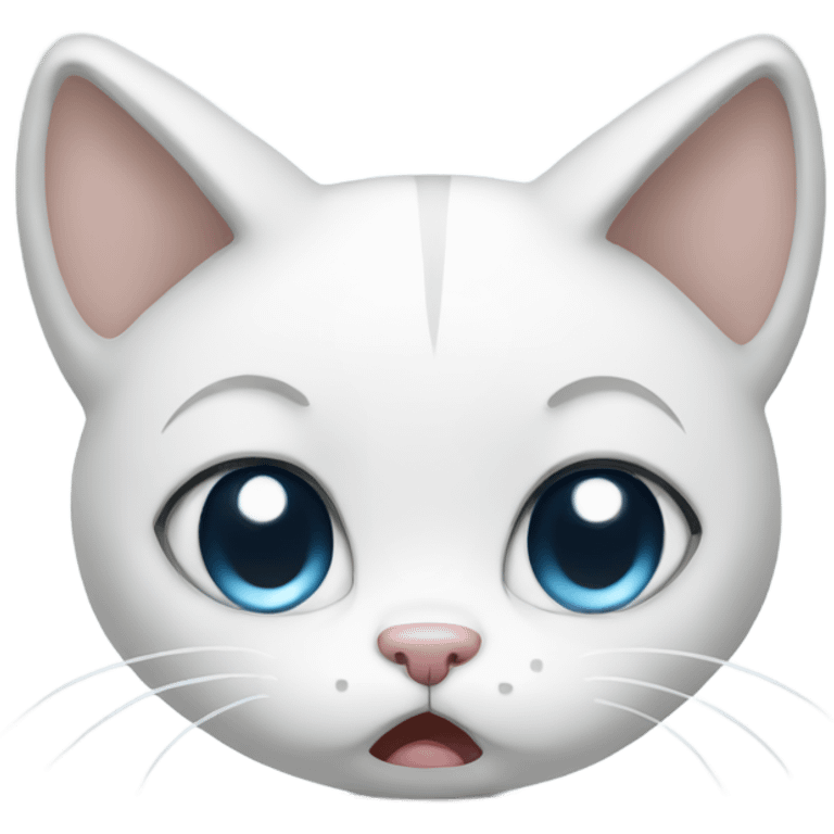 Crying white cat emoji