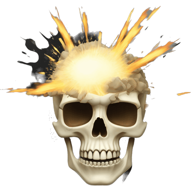 skull with explosion coming out of head emoji