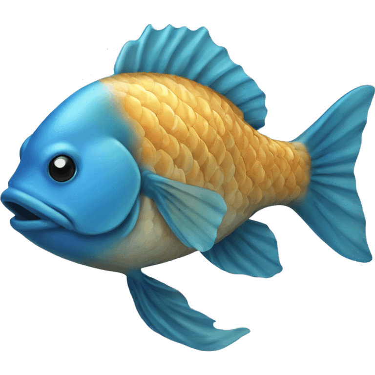 Blue coy fish emoji