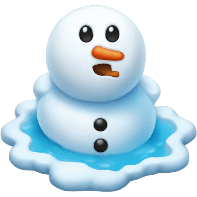 Cute snowman melting emoji