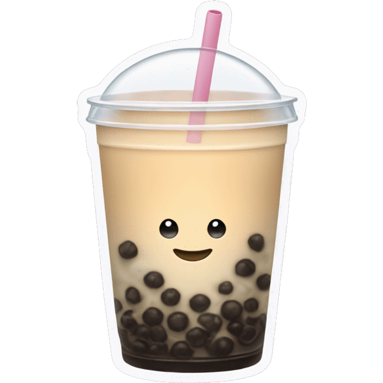 a bubble tea cup with transparent tea  emoji