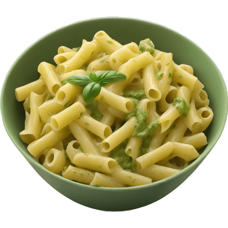 Pesto pasta in a bowl emoji