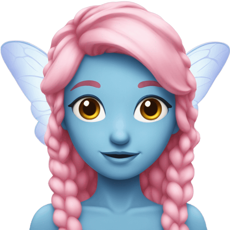 Fairy, pink hair, blue eyes emoji