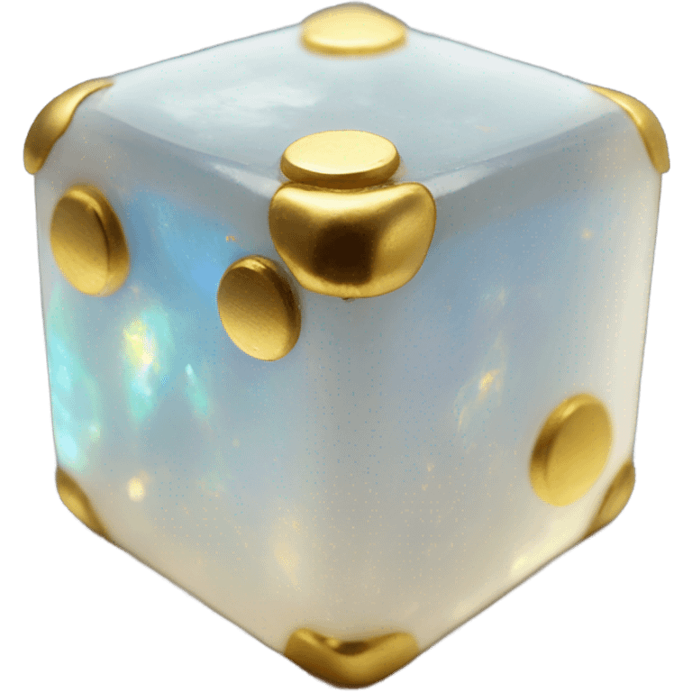 opal crystal gemstone square dice gold dot emoji