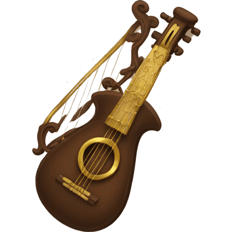 brown lyre with gold highlights emoji