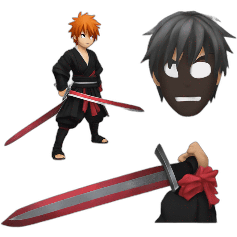 Kurosaki ichigo using his sword emoji