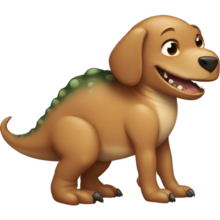 Dinosaur hugging dog emoji