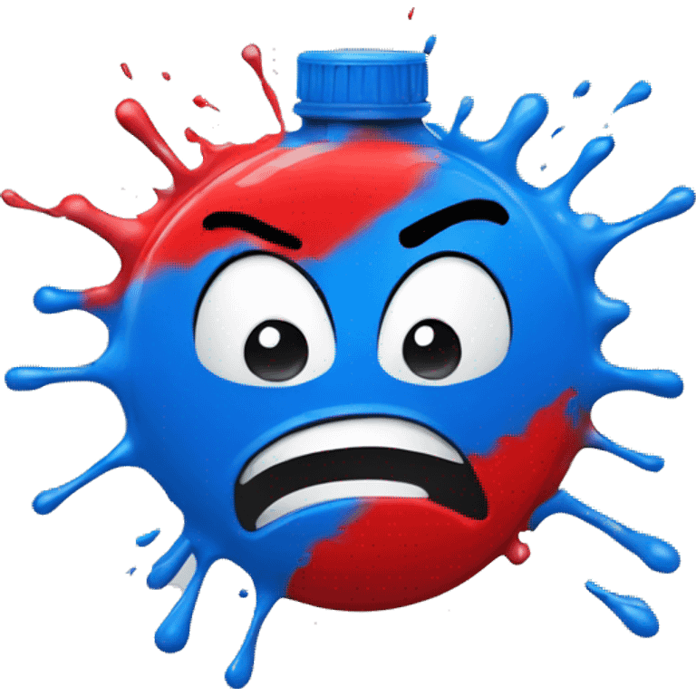 angry red  and blue spray paint can emoji