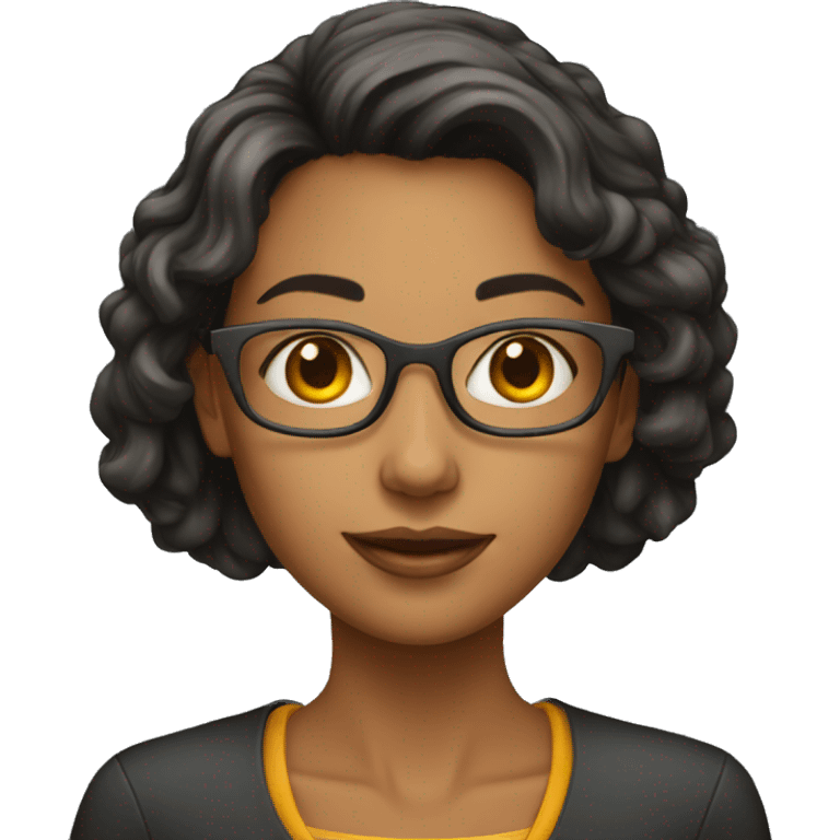 young woman teacher near blackboard emoji