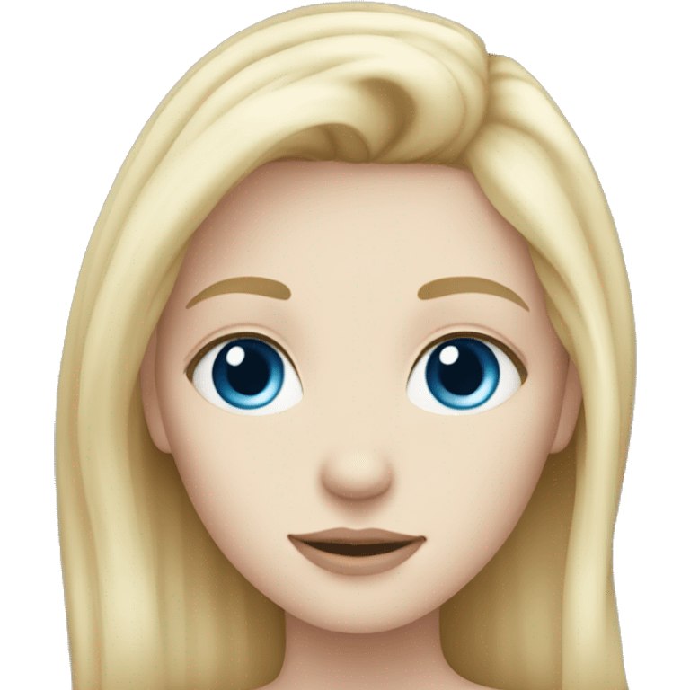 Blonde girl with blue eyes and pale skin  emoji