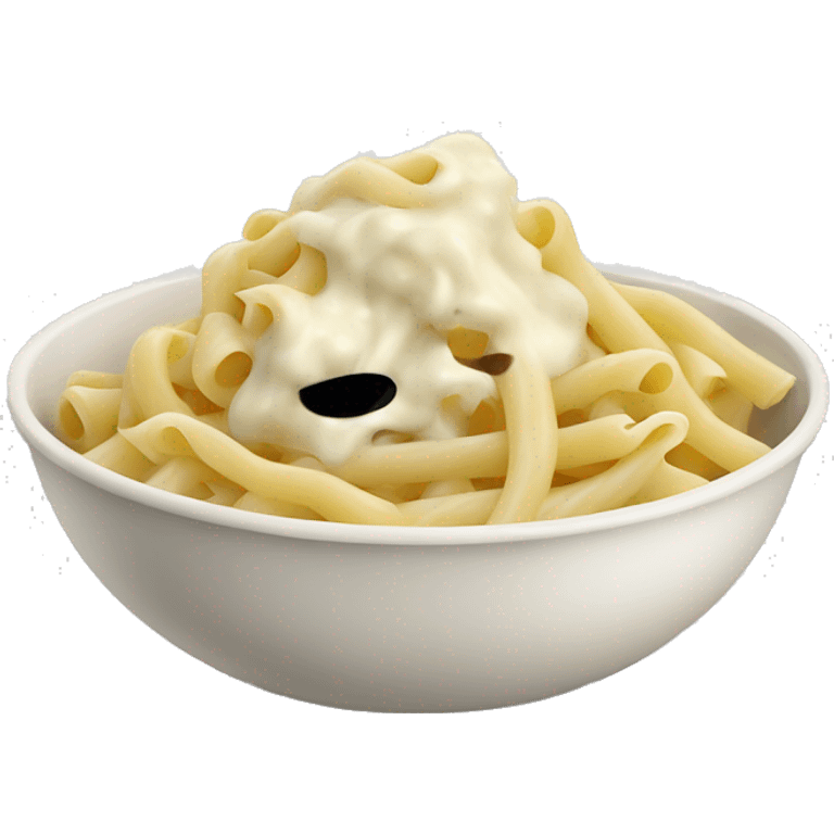 Pasta with white sauce in bowl  emoji