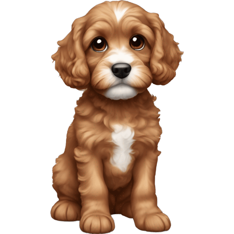 cute cavapoo puppy named hank emoji